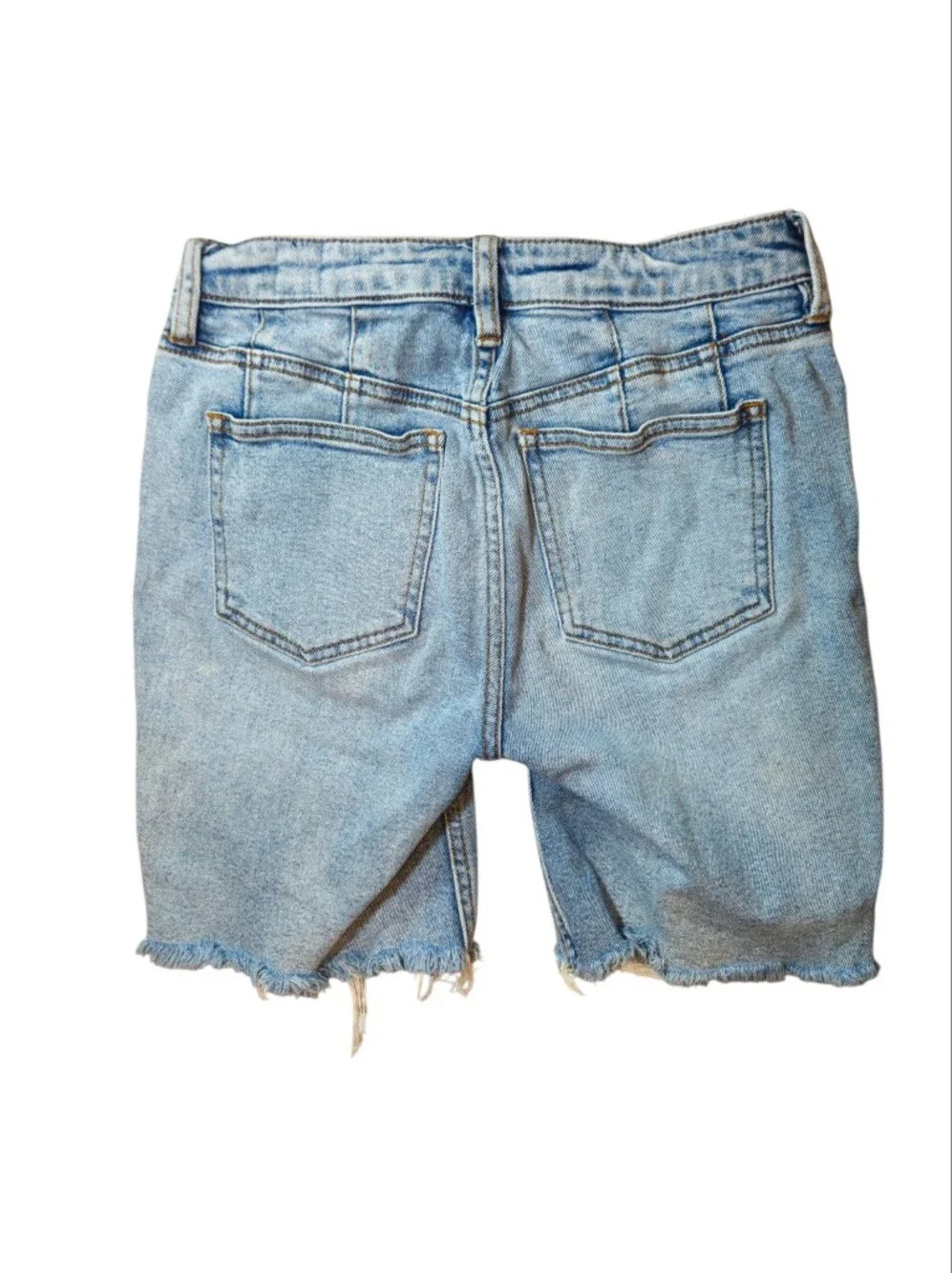 We The Free Free People Distressed Long Denim Cutoff Shorts Size 25